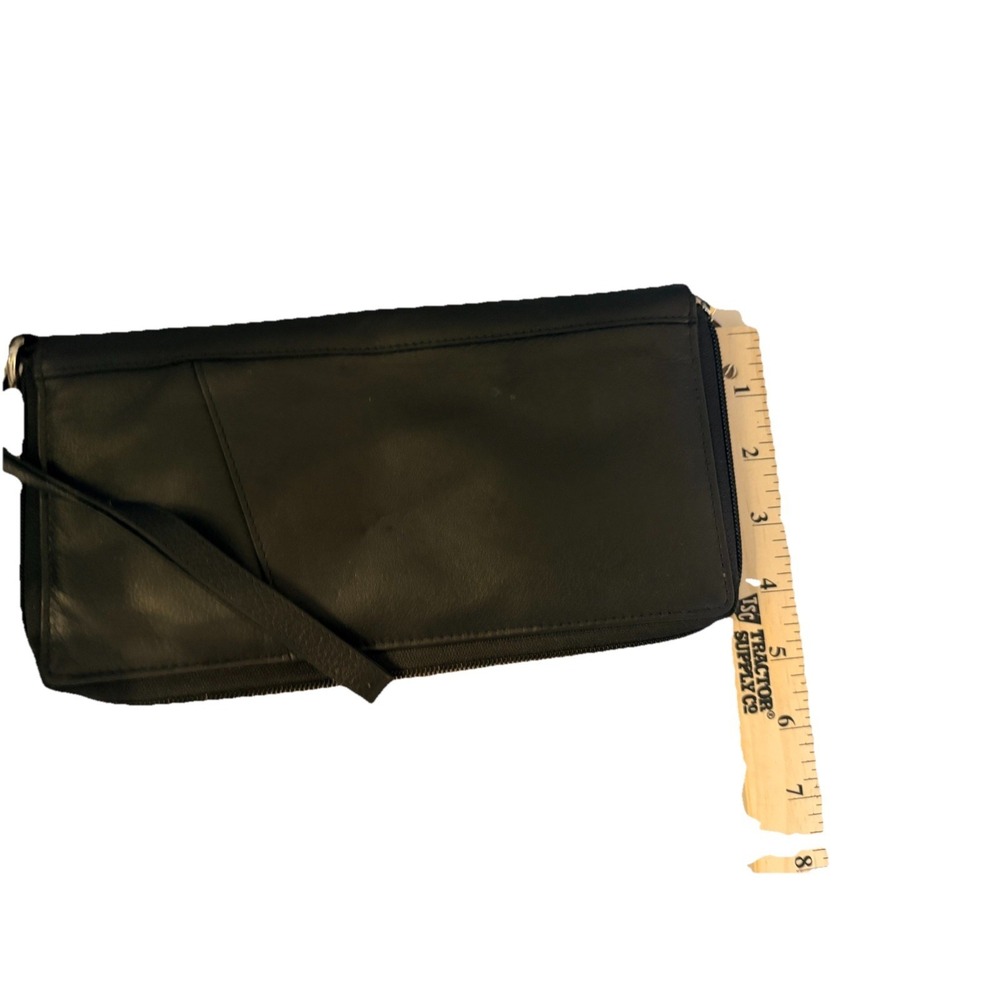 Rowallen Of Scotland Genuine Leather Wristlet/Clutch-Black Unisex
